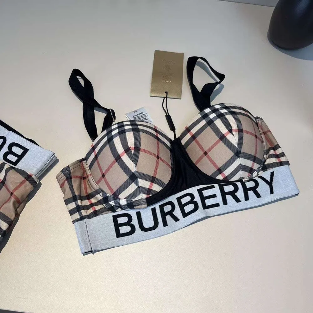 Burberry Beige and Black Plaid Bikini Set - Picture 4 of 8